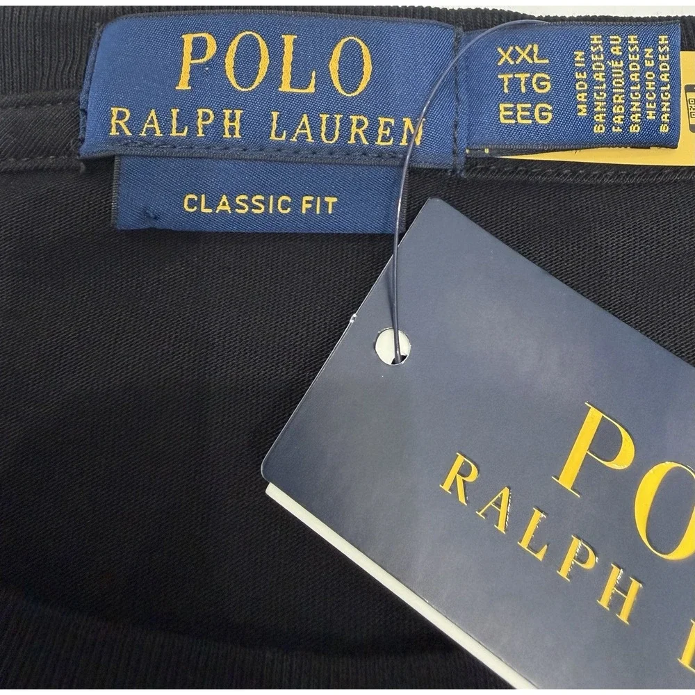 Polo Ralph Lauren Classic Fit Signature Logo T-Shirt Black Men's XXL NWT